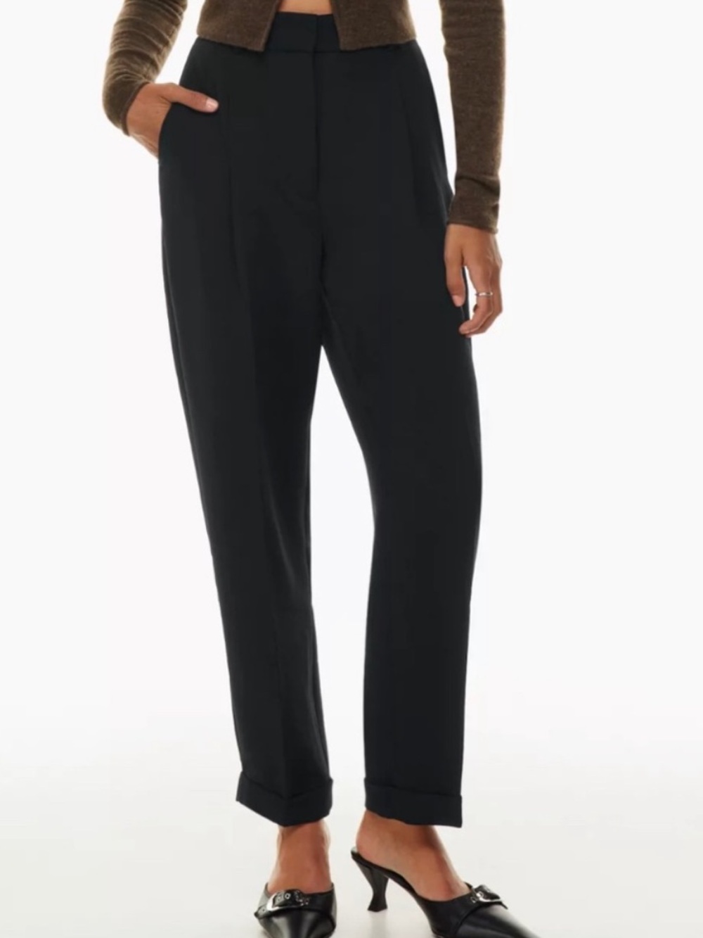 Wilfred Dashwood Pants (Black High-Waist Tailored Trousers)